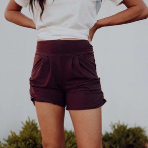 NWOT Simple Addiction Burgundy Solid Harem Shorts